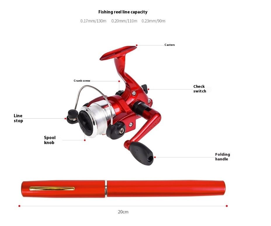 image-Pen-type Fishing Gear - Portable 1m Fishing Rod Kit