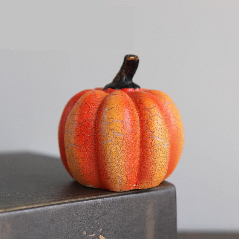 image-Halloween Pumpkin LED Candle Lantern - Resin Decorative Lamp