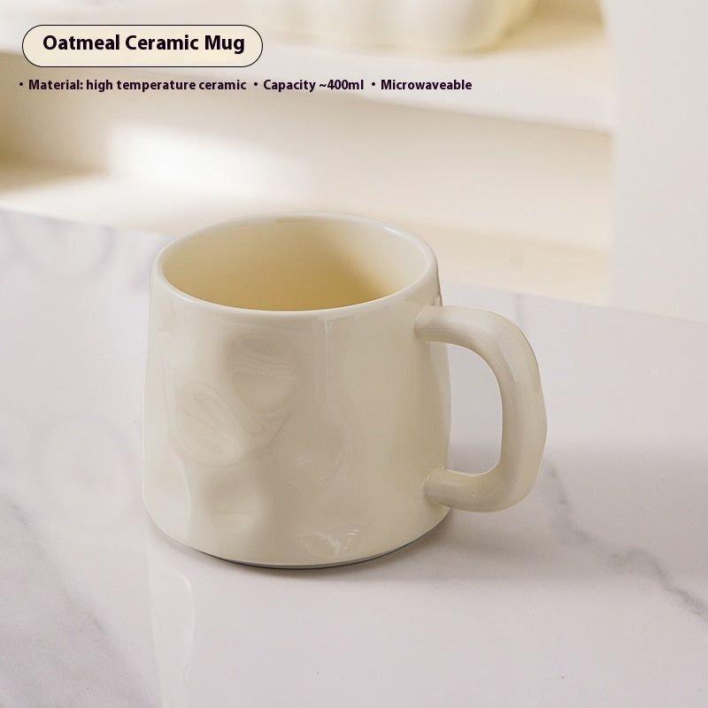 image-Niche Design Ceramic Coffee Cup with Spoon - Universal Style