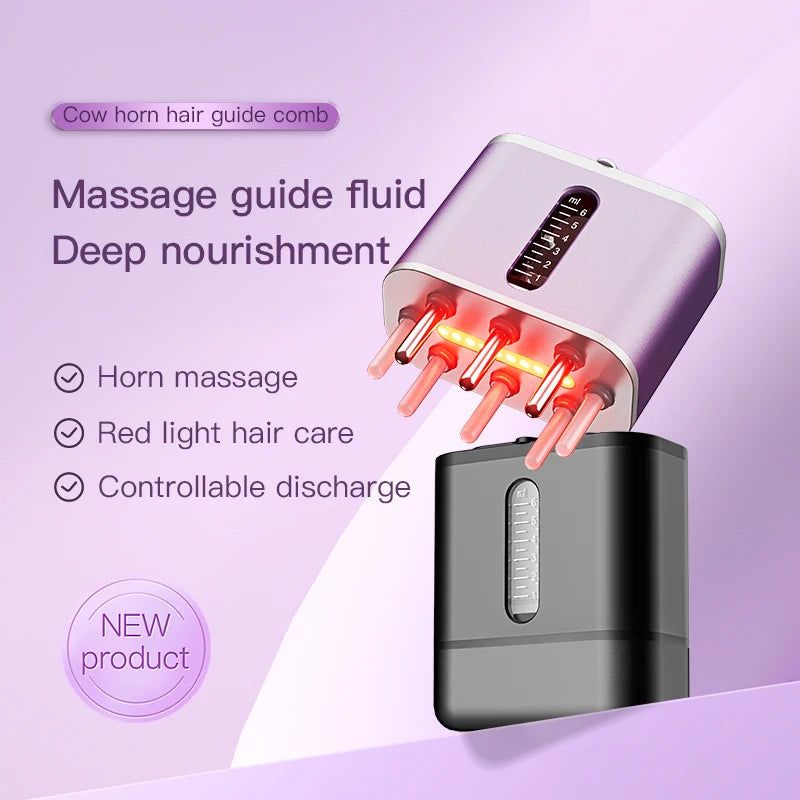 image-Electric Scalp Massager Comb with Red Light & Micro-current