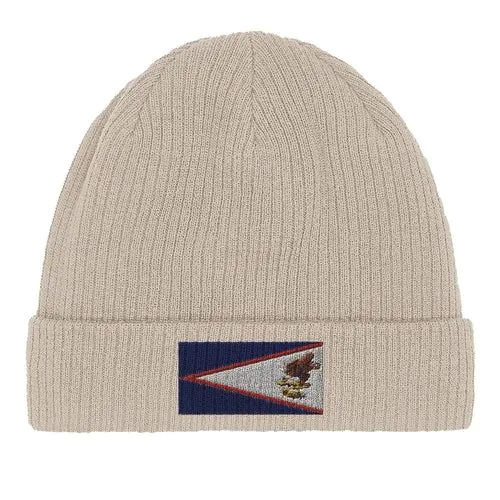 image-American Samoa Flag 100% Cotton Embroidered Beanie