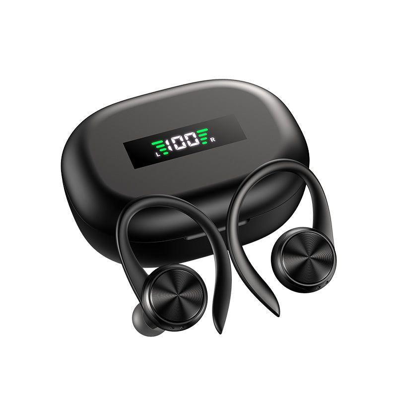image-Wireless Bluetooth Headphones with Charging Case - Black/White