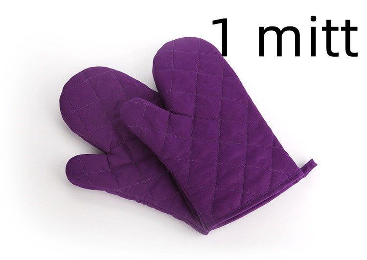 image-Microwave Oven Gloves Thickened Polyester Cotton - 28cm Plain