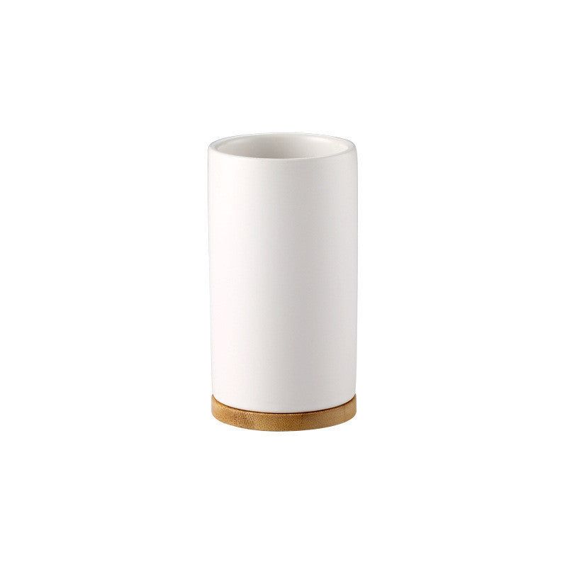 image-Ceramic Toothbrush Cup 301-400ml - White