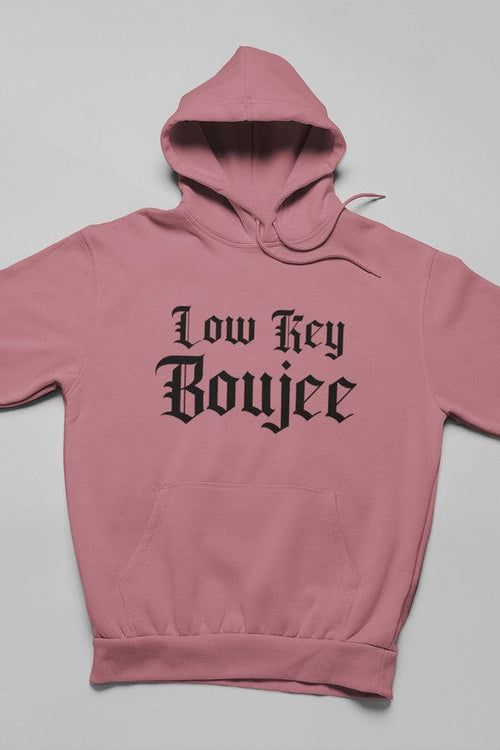 image-Low Key Boujee Fleece Hoodie - Cotton Blend Comfort