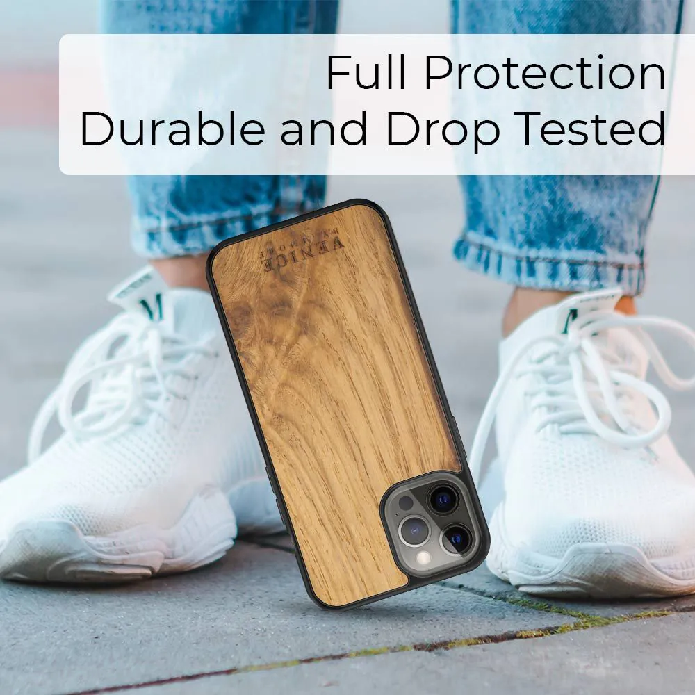 image-The Venice Case - Ancient Oak Wood Phone Case - Lettering