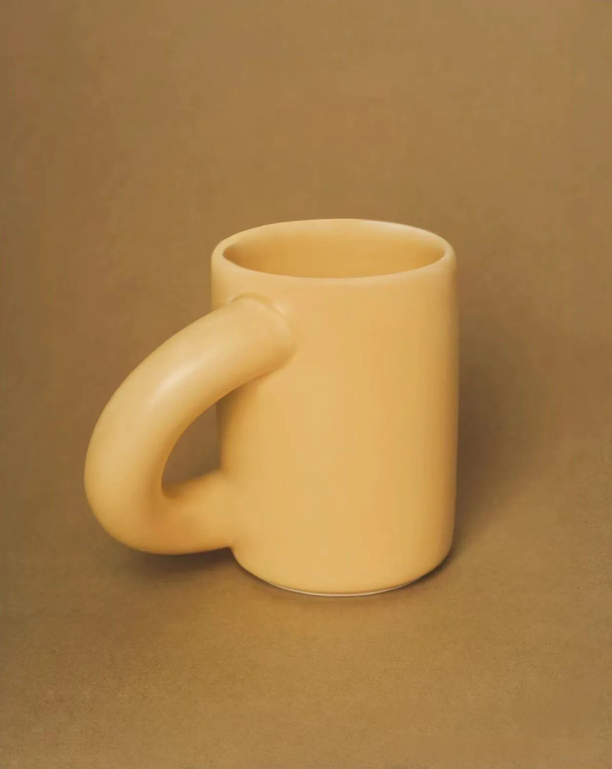 image-Handcrafted Ceramic Chubby Mug - 300ml with Big Twisted Handle
