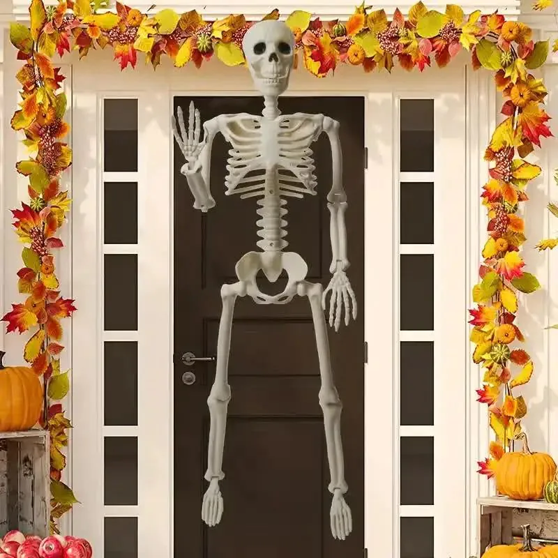 image-Nneoba 90cm Glow-in-the-Dark Skeleton Halloween Decoration