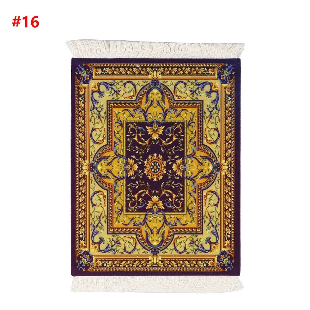 image-Persian Rug Style Mini Woven Mousepad with Fringes 11" x 7"