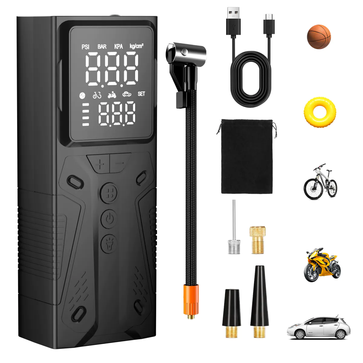 Portable Rechargeable Tire Inflator - Digital Air Compressor