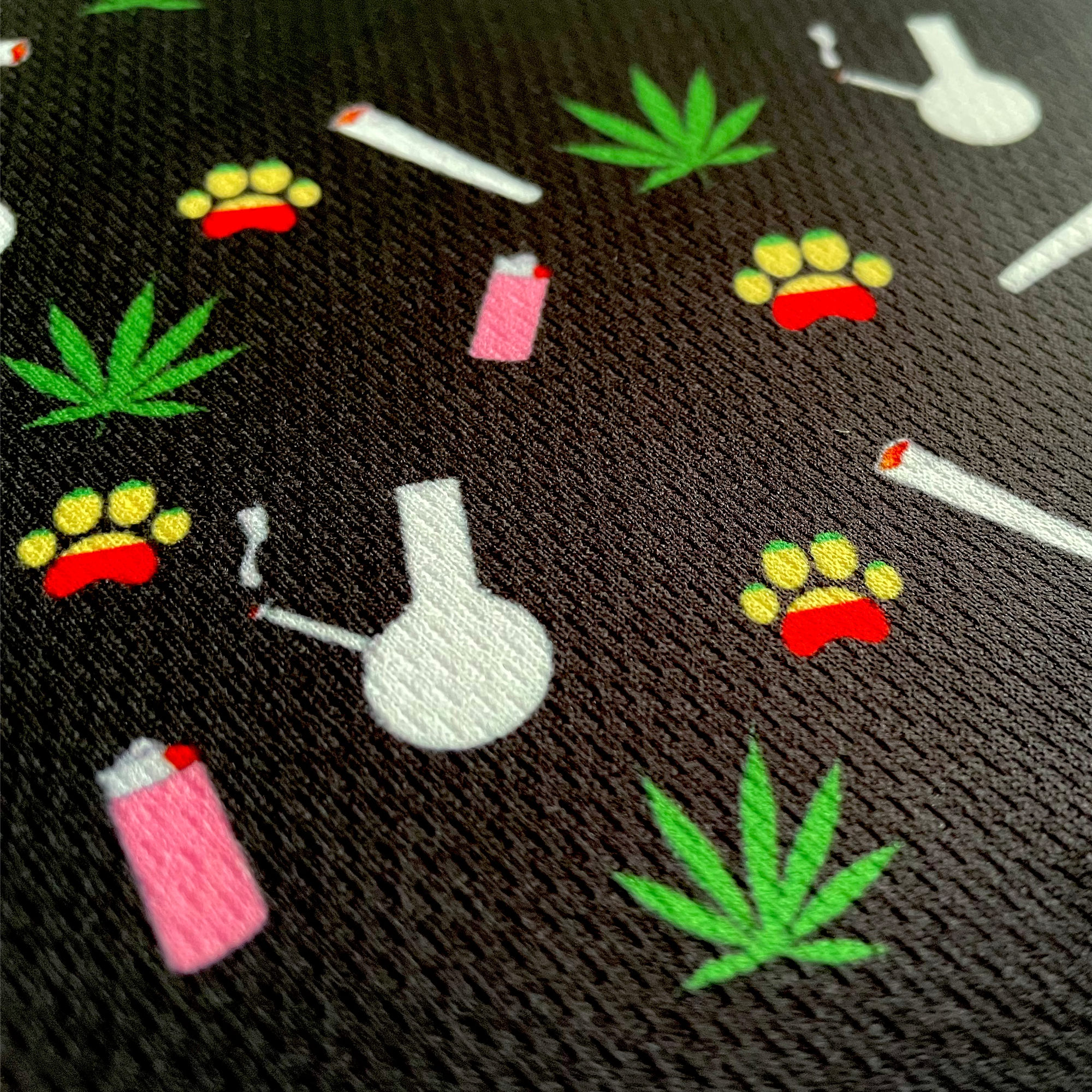 image-Marijuana Black Tie On Dog Bandana