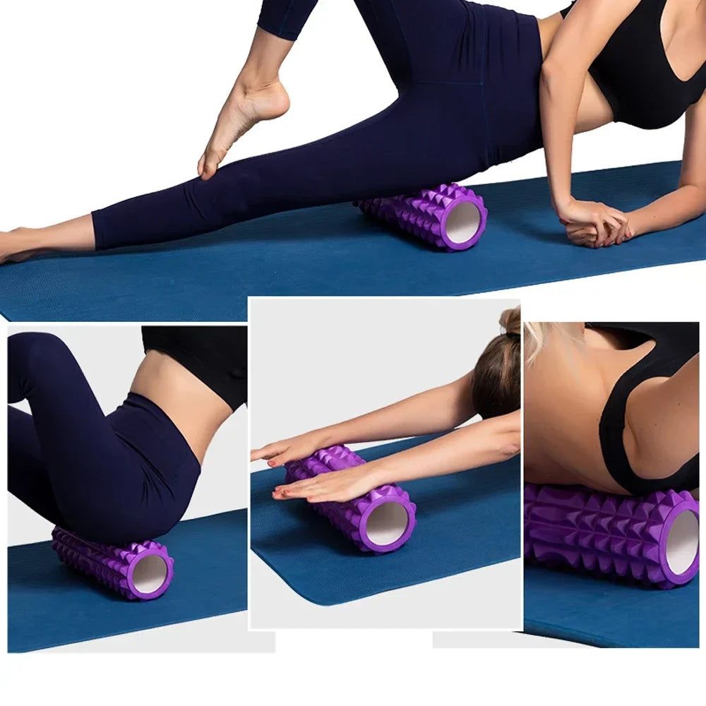 image-NNETM EVA Foam Roller - Purple 26cm Yoga & Massage Roller