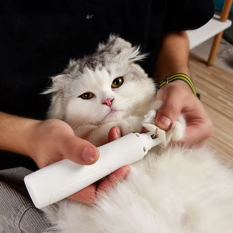 Pet Nail Trimmer and Polisher - USB Rechargeable ABS Grooming Tool