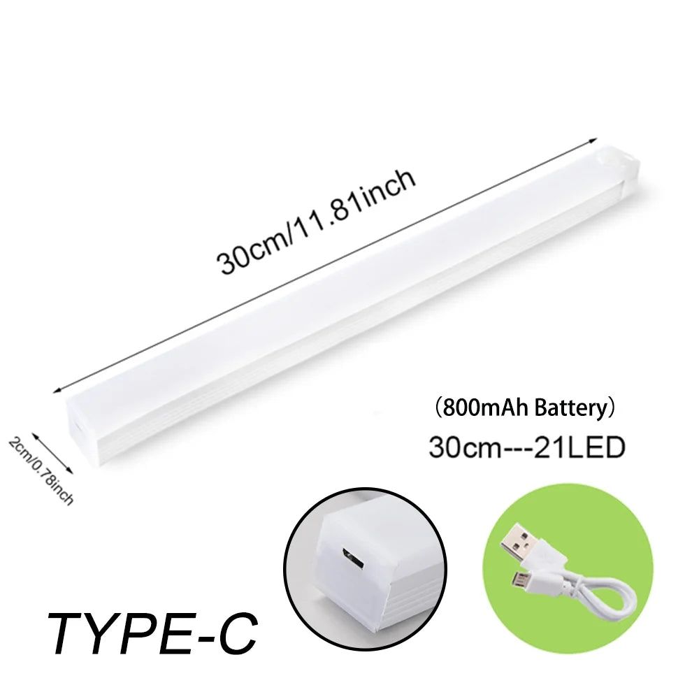 image-Motion Sensor LED Night Light, Type C Rechargeable, 50cm 