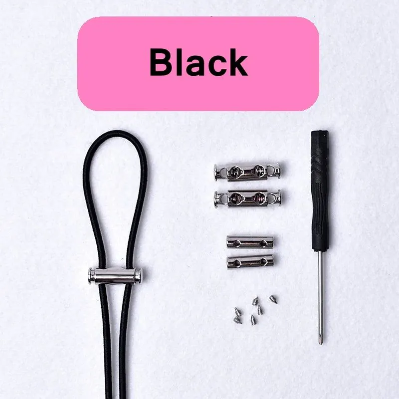 image-Elastic No-Tie Shoelaces with Metal Lock - 100cm Universal Fit 