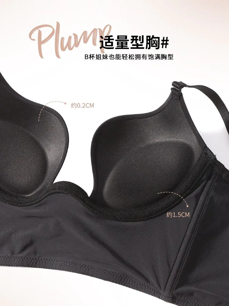 image-Cotton Bra Set 38/85AB White 3/4 Cup