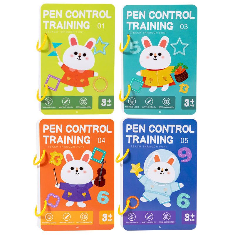 image-Children's Pen Control Training Book - Erasable 96pg 4-6yrs