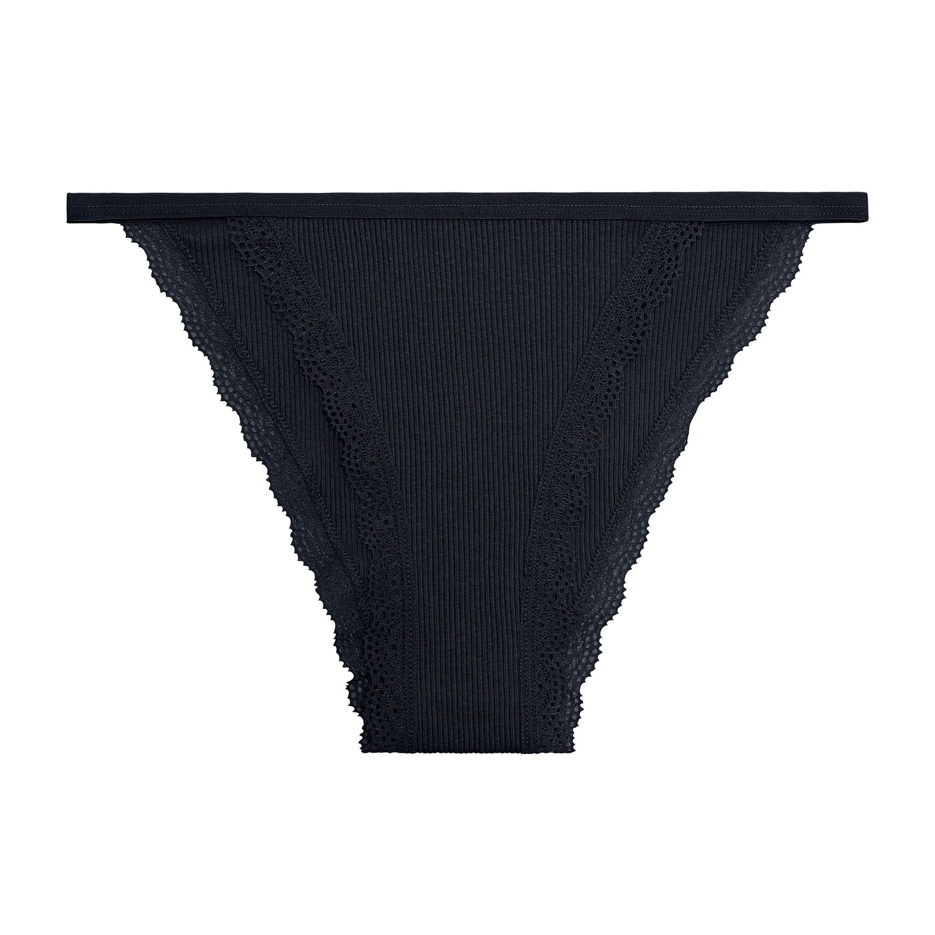 image-Finetoo Solid Cotton Low-Waist Briefs, Black, XL 
