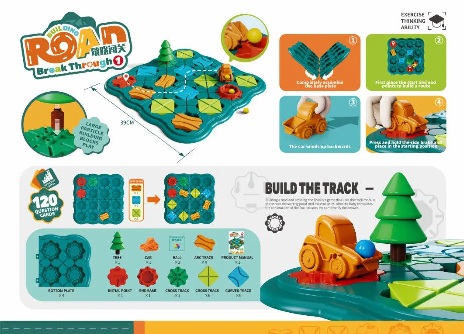 image-Yinerle Road Building Board Game for Kids Thinking Training