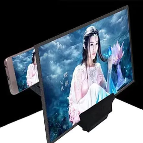 3D HD Mobile Phone Screen Amplifier - Red Plastic Holder
