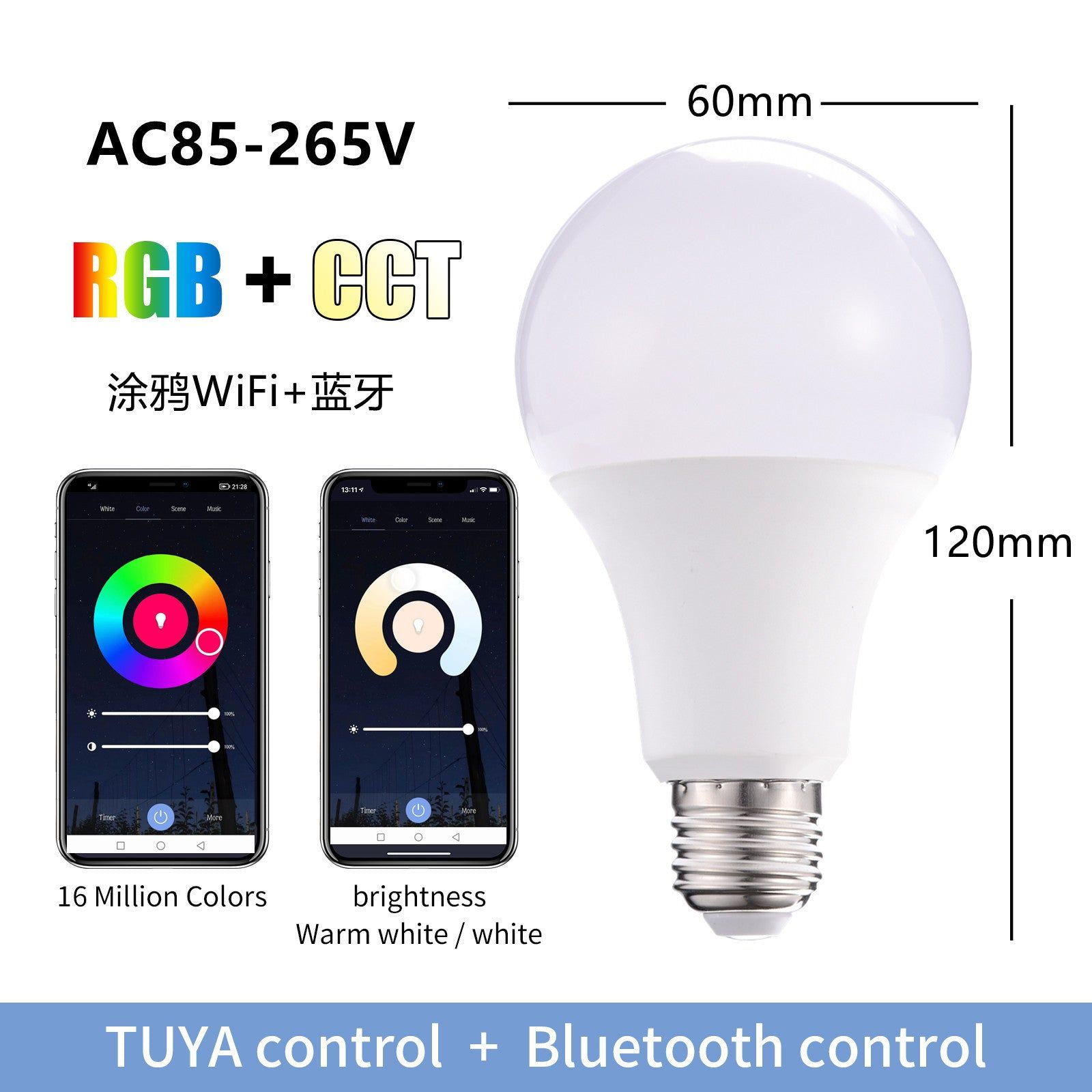image-Smart WiFi LED Bulb E27 RGB Dimmable Alexa Google