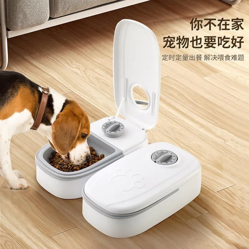 image-Automatic Pet Feeder - Double Bowl Pink