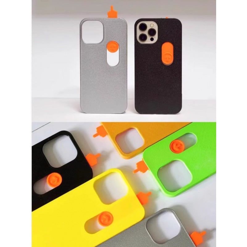 image-iPhone 15 Case - Yellow 3D Sliding Gesture Toy