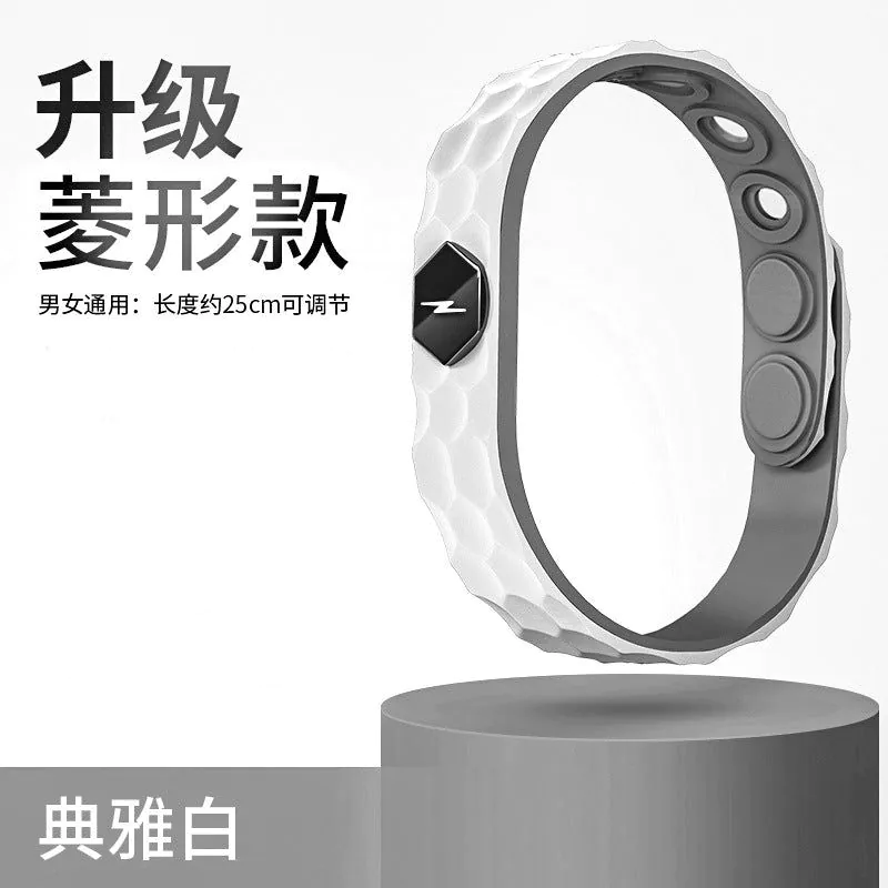 image-Silicone Anti-Static Bracelet - Blue Negative Ion