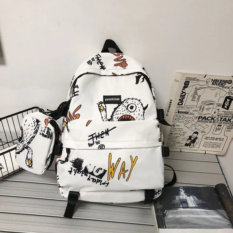 image-Graffiti Backpack 20-35L Nylon Laptop Bag