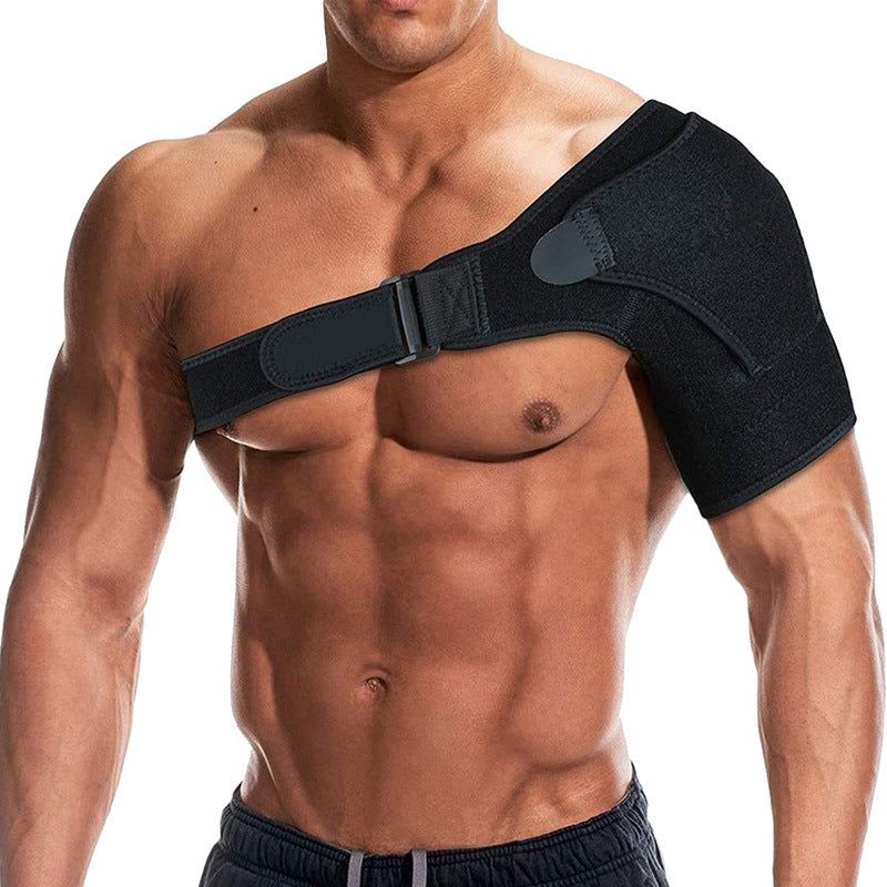image-Breathable Sports Shoulder Support Brace - Adjustable Black 