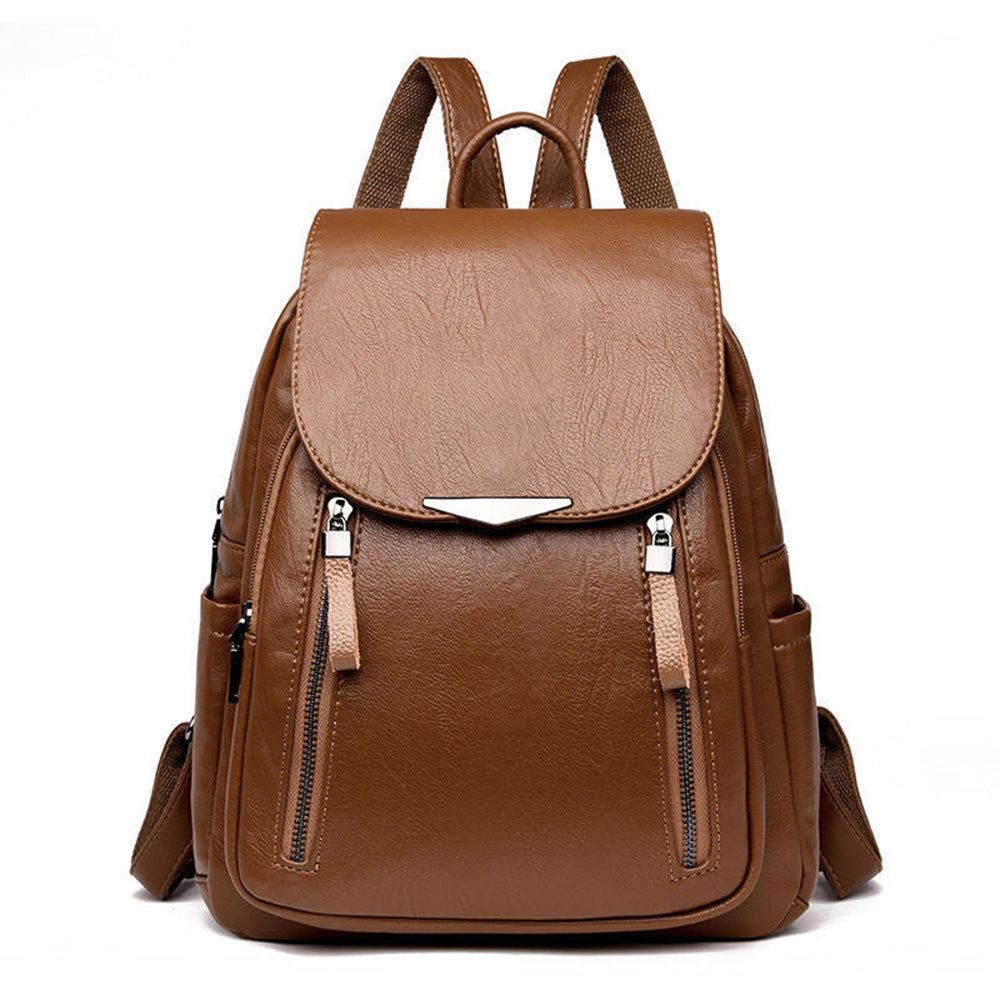 image-SMOOZA Women's Backpack PU Leather Black Large