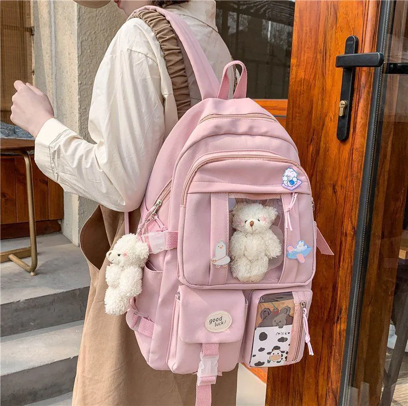 image-Ins wind large-capacity backpack Harajuku cartoon