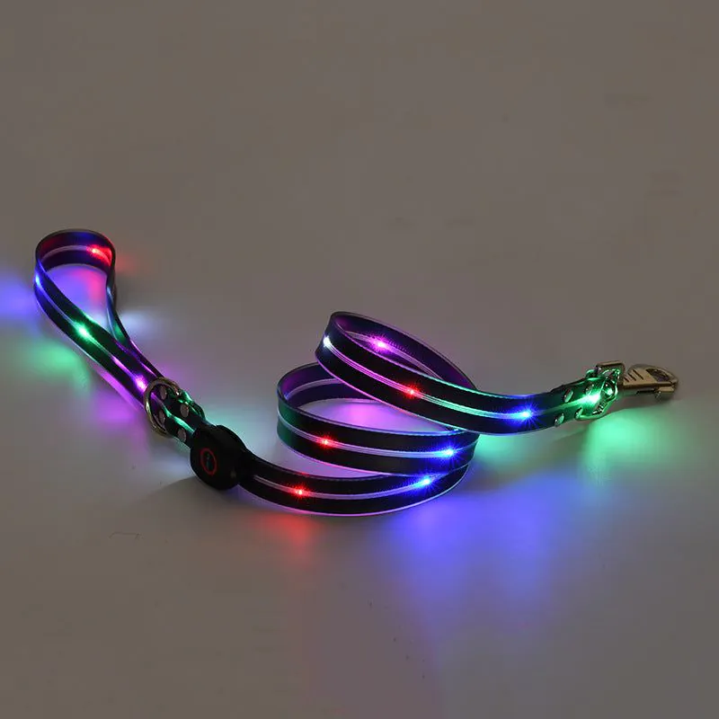 image-LED Pet Collar USB Charging - Nylon Black