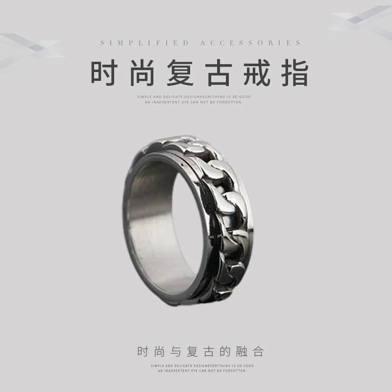 image-Titanium Steel Rotatable Bottle Opener Ring