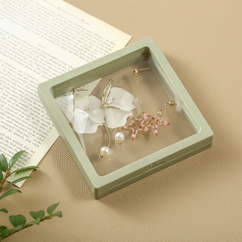 image-Jewelry Storage Box - Plastic Display Case with Dust Cover 