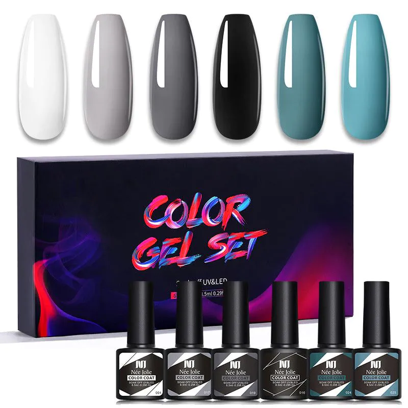 image-Nee Jolie UV Gel Nail Polish Set - 6 Colors 8.5ml