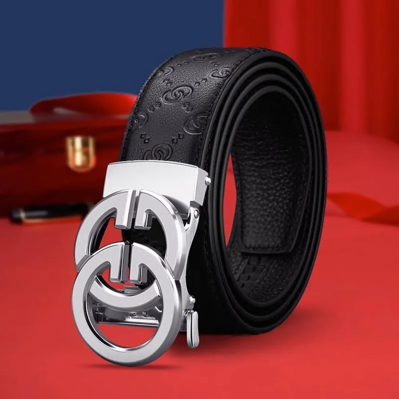image-February Paul Men's Leather Belt - Gold Automatic