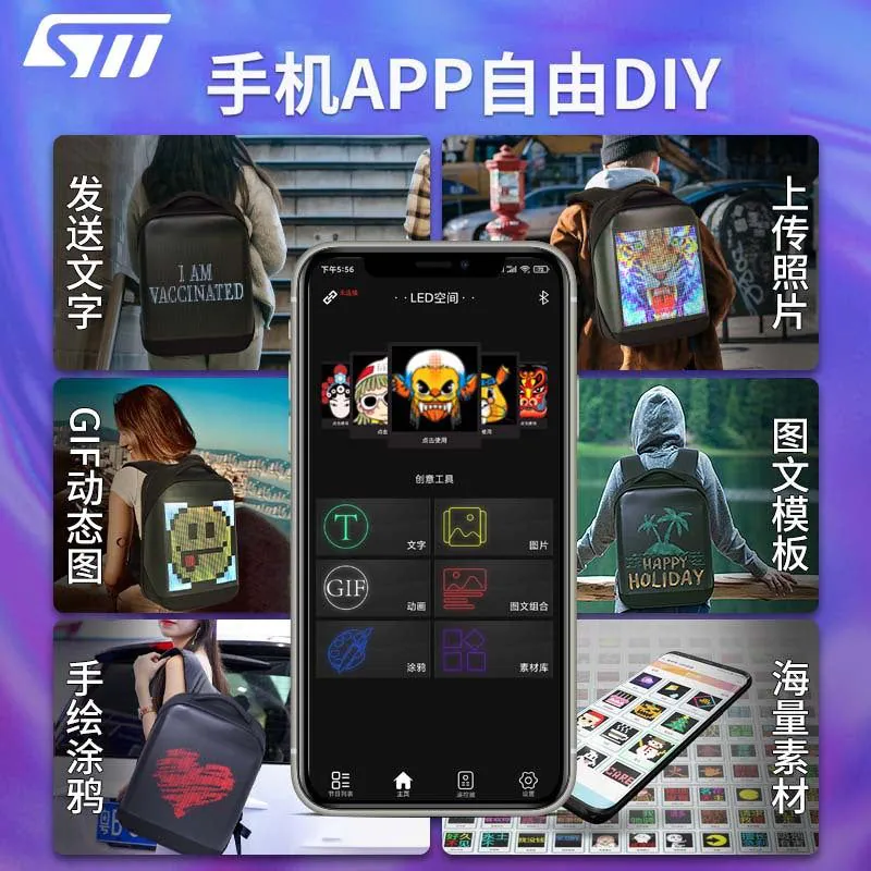 image-LED Backpack - Waterproof Smart Business Bag