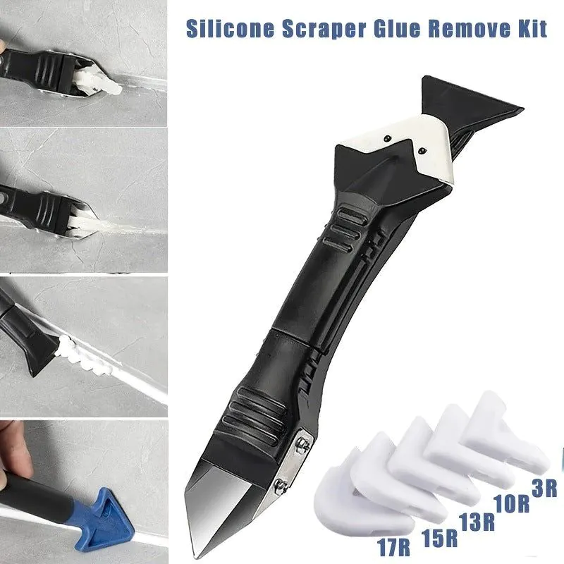 image-Multi-Functional Silicone Glue Spatula Tile Seam Remover Knife 