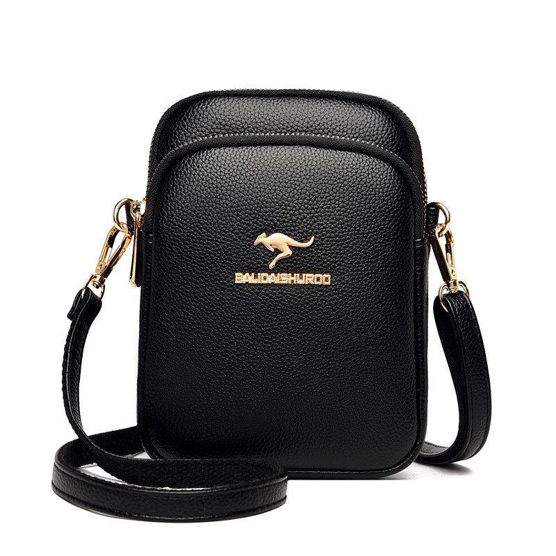 image-Women's PU Shoulder Bag - Lychee Pattern Square 