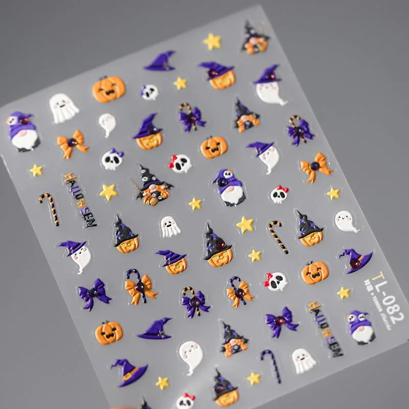 image-tensor Halloween Pumpkin Nail Stickers Diamond Series