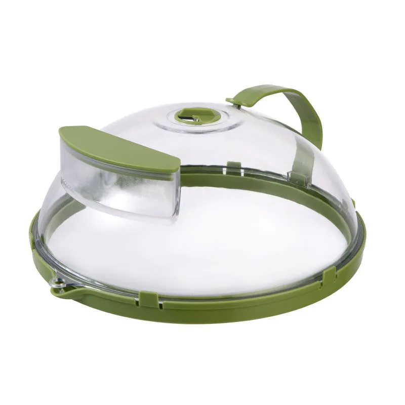 image-Microwave Oven Heating Cover with Handle - Green Large 30*11cm