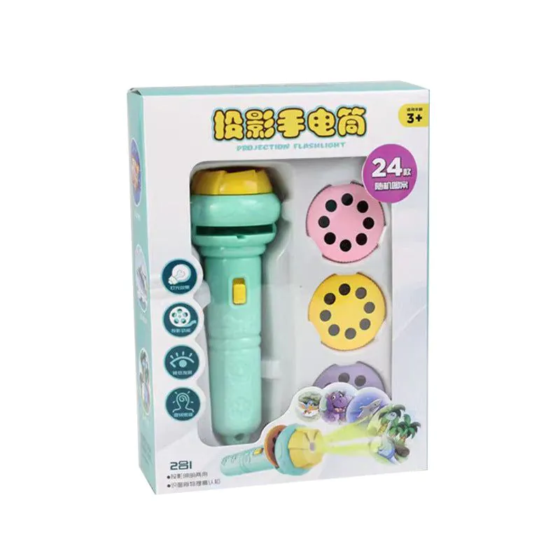 image-Cartoon Children's Projection Flashlight - Glow Toy