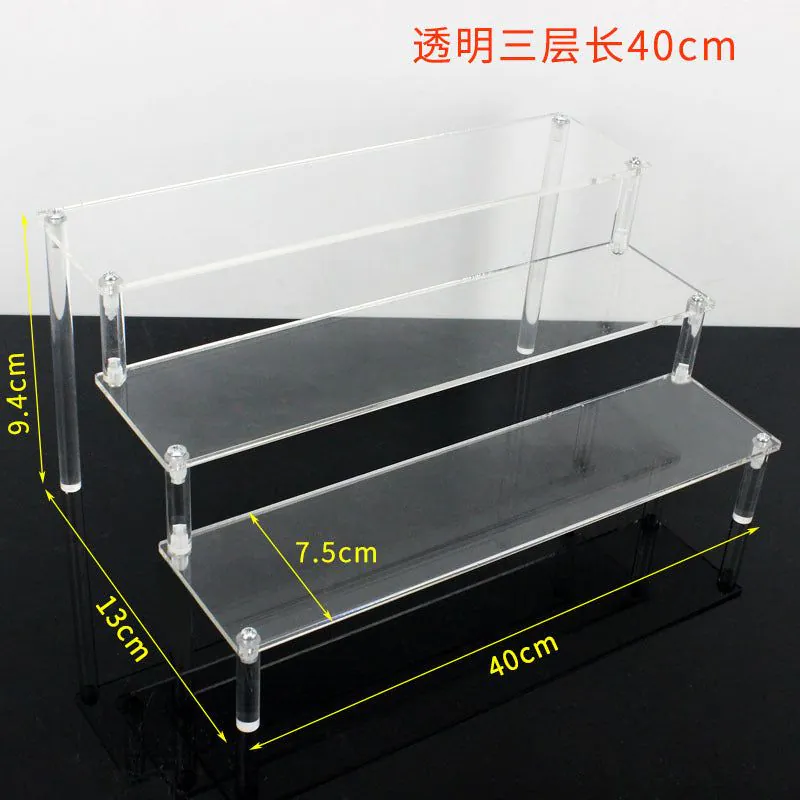 image-Acrylic Ladder Display Rack - Multi-Layer Transparent
