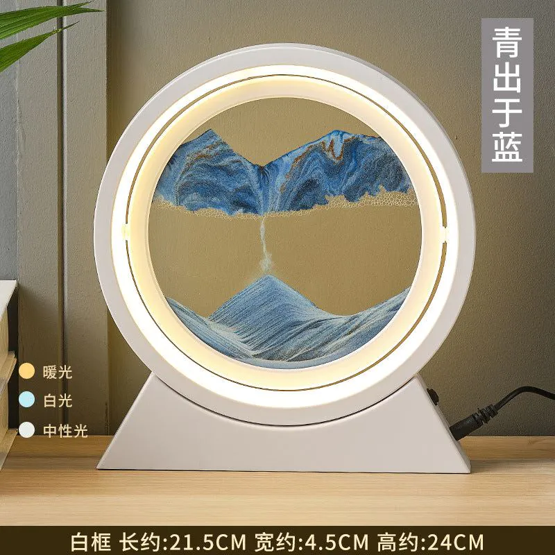 image-Creative Quicksand Table Lamp - 10" Silver Night Light