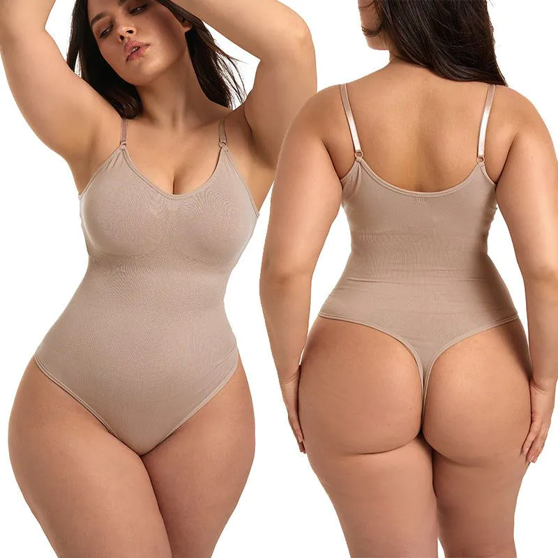 image-Seamless Bodysuit Tummy Control Hip Lift Black S