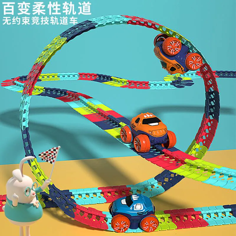 image-Electric Track Car Toy Set - DIY Anti-Gravity Train Roller Coaster