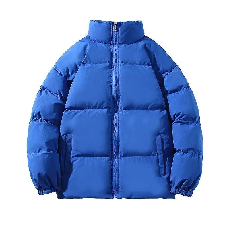 image-Men's Cotton Jacket - Stand Collar Thickened Warm Casual