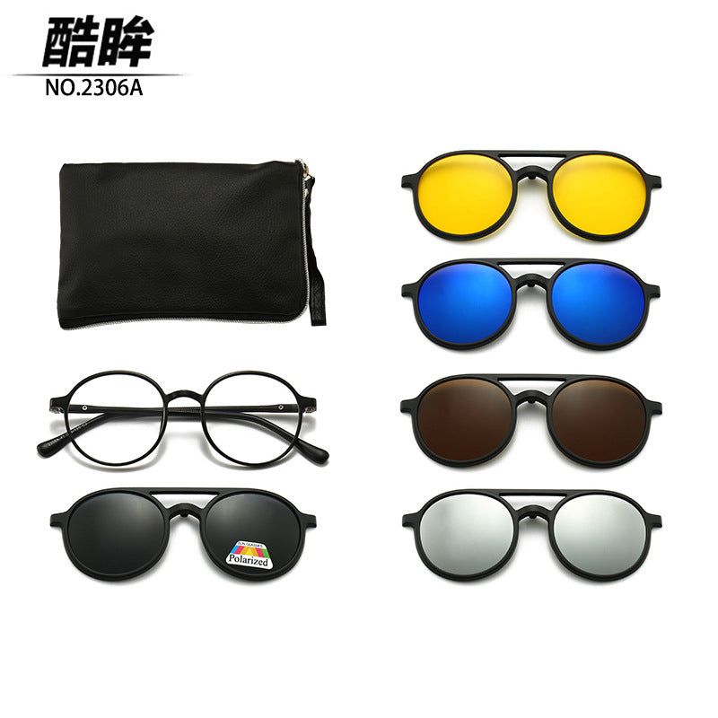 image-Polarized Sunglasses 5-in-1 Clip Set - TR90 Frame 