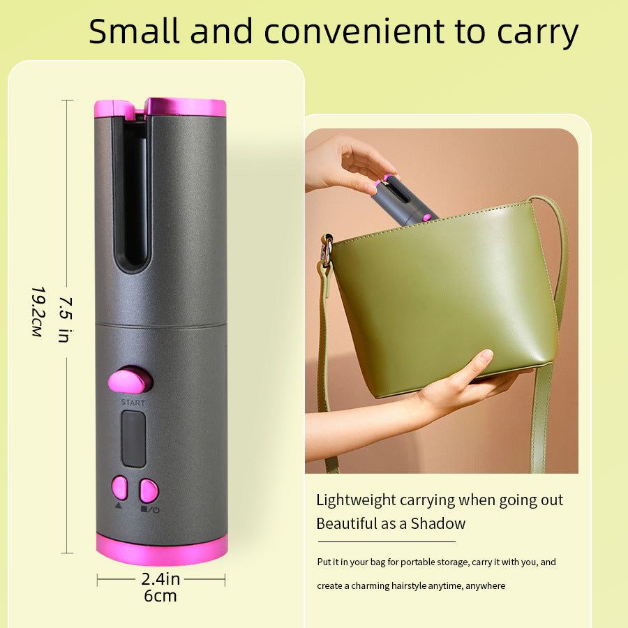 image-Cordless Curling Iron - LCD Wireless Charging 5000mAh
